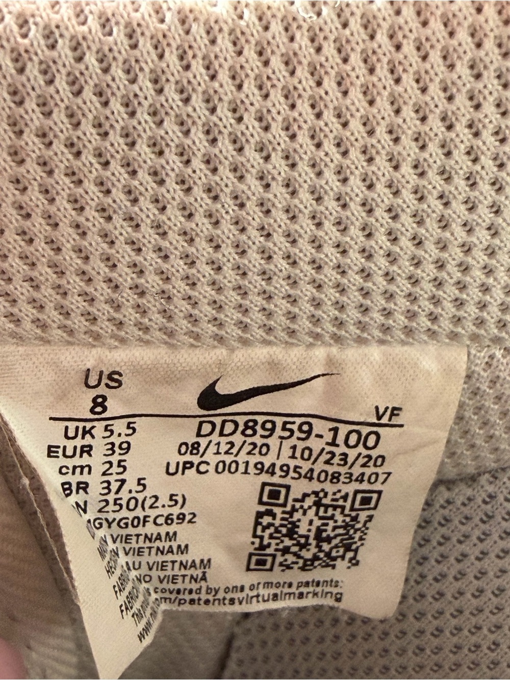Nike Air Force 1 ’07 Triple White DD8959-100 Womens Size 8 Low Top Sneakers - Picture 4 of 8
